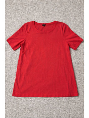 Talbots Red Short Sleeve Knit Top XL Classic Crew Neck‎ Casual Tee